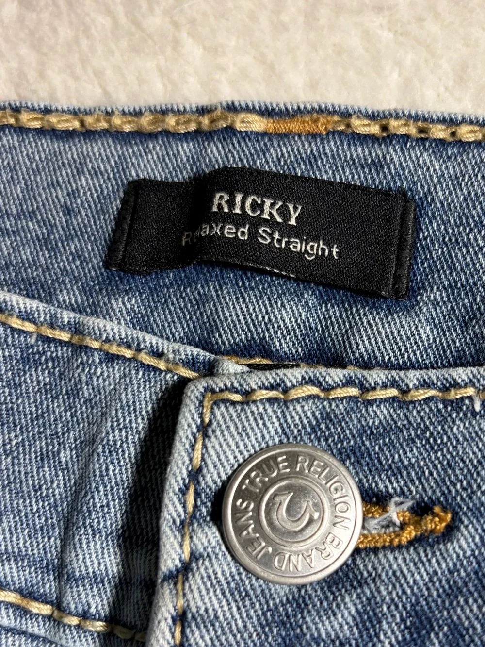 True Religion Ricky Men's Blue Denim Cut-Off Jeans Shorts Sz 32